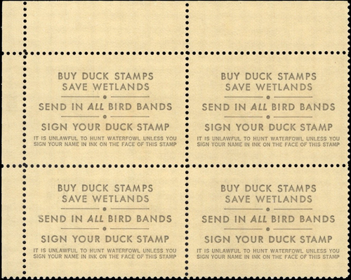 UNITED STATES 1977 Hunting Permit $7.5 Cinnamon Teal-Sc#RW 52-Blk x4-MNH OG - Picture 3 of 3