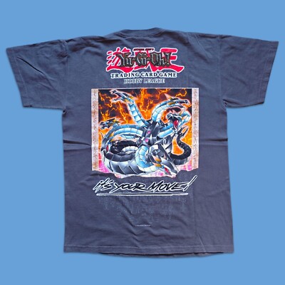 Yu-Gi-Oh! Y2k Vintage T Shirt Gr. M grau Sammelkartenspiel Hobby League Champion
