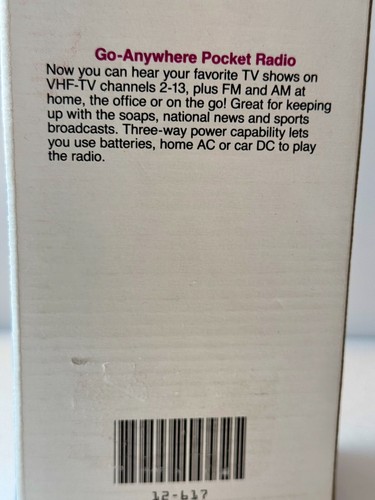 Vintage Radio Shack 12-614 Portavision Pocket Radio AM/FM VHF TV Tested Works! - Picture 9 of 9