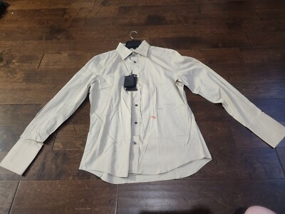 Dsquared2 Men's Button Up Dress Shirt XL Cotton 3-Button Angle Cuff Long Sleeves