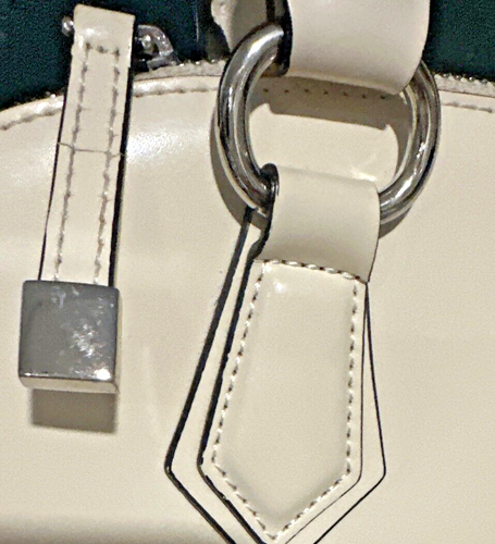 CROMIA Italian Leather Satchel Cream Handbag Bag & Charm POSH! - Picture 8 of 18