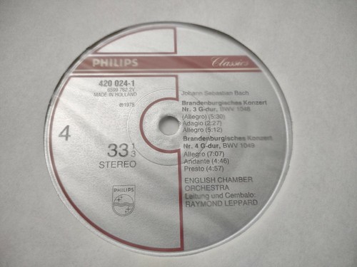 JS BACH VIOLIN BRANDENBURG CONCERTO ECO LEPPARD GRUMIAUX PHILIPS 420 022 - Picture 7 of 10