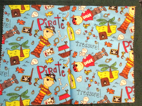 Fabric Red Rooster "Charlie Brown" Pirates Treasure Message in Bottle $1.55