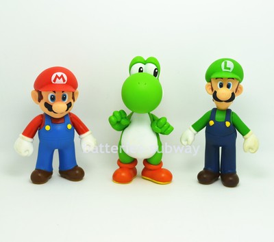 3pcs//lot Super Mario Bros Luigi Mario Action Figures Doll Toys 13cm High