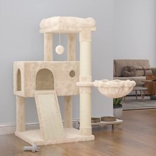 Cat Tree 36"Cat Tower with Hammock/Sisal Scratching Post for Indoor Cats,Beige