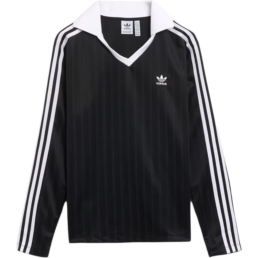 удобная спортивная футболка adidas Originals с V-образным вырезом и длинным рукавом