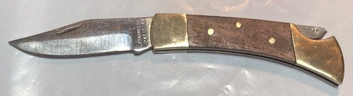 Clip Point Wood Handle Lockback Folding Knife Made in Pakistan 3”Closed GUC