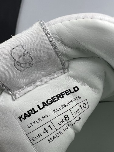 US 10 Karl Lagerfeld Iconic 3D Logo Women's White Leather Sneakers KL62630N-01S - Picture 8 of 10