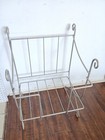Vintage Magazine Rack in Matte Silver Tone