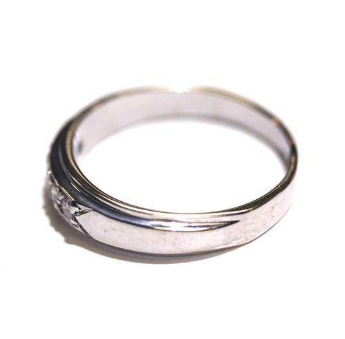 Anillo de boda de oro blanco de 14k de 0,20 quilates con diamantes redondos para hombre 3,8 g para caballeros - Imagen 4 de 8