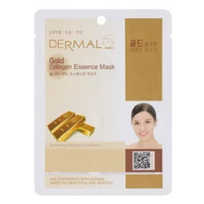 Dermal Korea Collagen Essence Facial Mask Sheet - Gold (12 Pack)