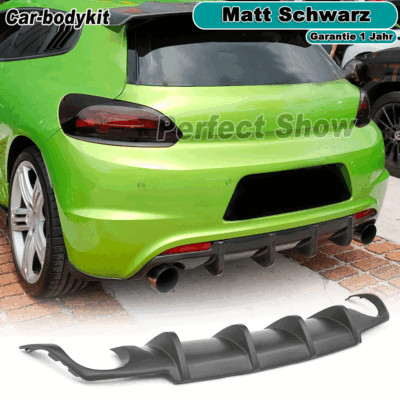 Matt Schwarz Heckdiffusor Heckansatz Diffusor Spoiler für VW Scirocco R 2009-14