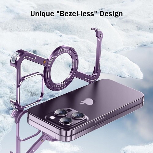 Für iPhone 16 15 14 13 Z Form Aluminiumlegierung Randlos Magnet Hülle Handy Ständer - Bild 42 von 84