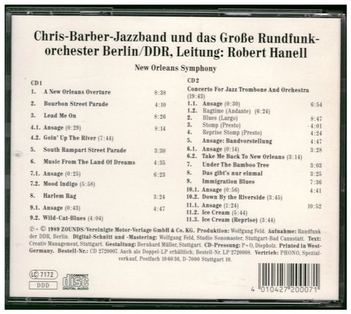 Audiophile Zounds 2 CD Chris Barber - New Orleans Symphony AUTOGRAMM - Bild 2 von 3