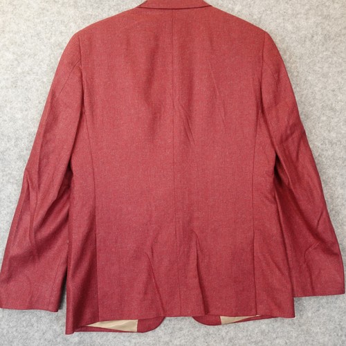 THOM HUDSON Tweed Sport Coat Men 40R M Rasberry Red Italian Wool Silk Blazer NEW - Picture 3 of 22