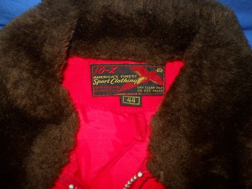 vintage 50s 10-X RED HUNTING SPORT CLOTHING DEADSTOCK WINTER CRISP JACKET SZ 44 - Picture 5 of 6