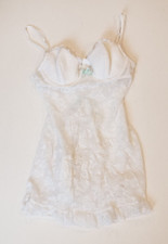 Victoria Secret White Floral Lace Ruffle Back Babydoll Size 34C Bridal Lingerie