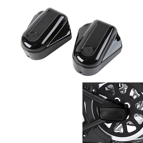 2x Black Rear Swingarm Axle Covers Cap Fit For Harley Softail FLSTN 08-17