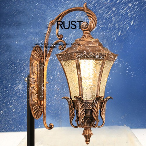 Bronze Outdoor Wall Lighting Hotel Walkway Light Glass Garden Porch Wall Sconce - Picture 3 of 7