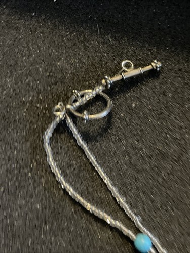Vtg southwest style 9.5 Necklace w/turquoise Beads and Matching pierced earrings - Picture 5 of 10