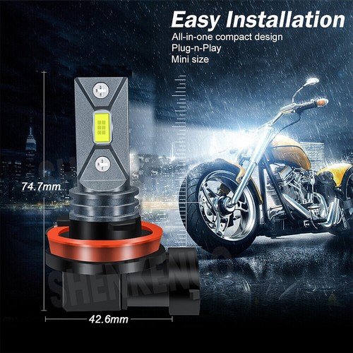 Kit de bombillas LED súper brillantes H11 8000K blanco 330000LM kit de haz alto/bajo - Imagen 2 de 18