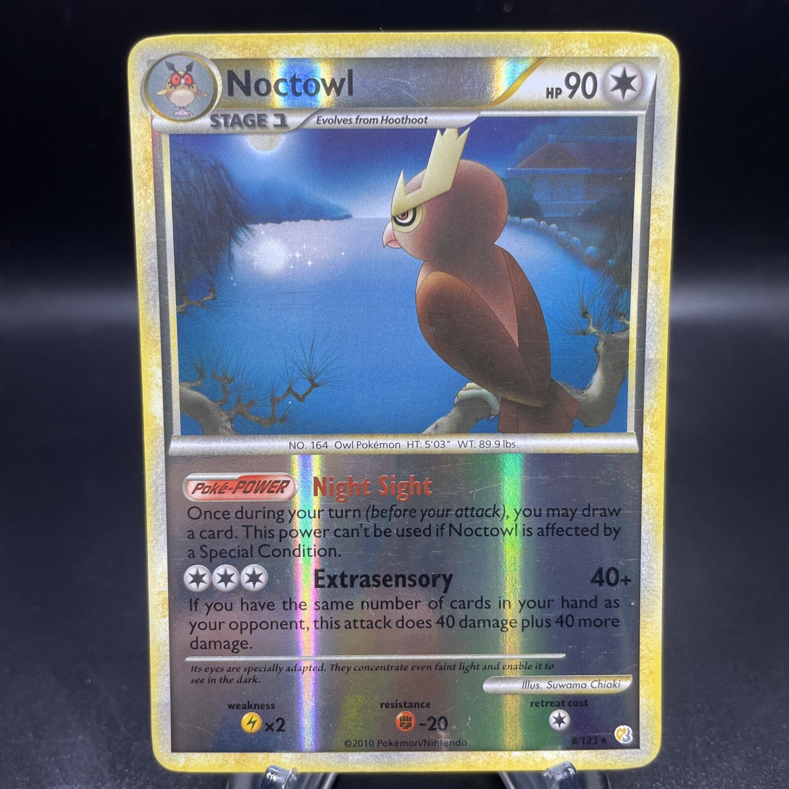 Noctowl Heartgold Soulsilver Pokemon TCG 8/123 Reverse Holo 2010 Rare LP