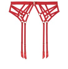 Victoria's Secret Strappy Ring Garter Belt - Lipstick Red - Sz M / L - 49.50