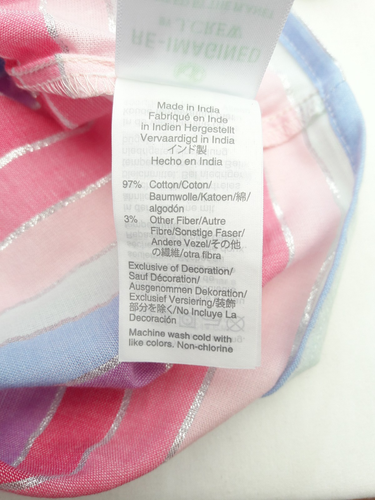 NUEVO J.Crew Top Talla S Calce Suelto Rayas Multicolor Plateado Blusa Agujero de Llave Borla - Imagen 9 de 9