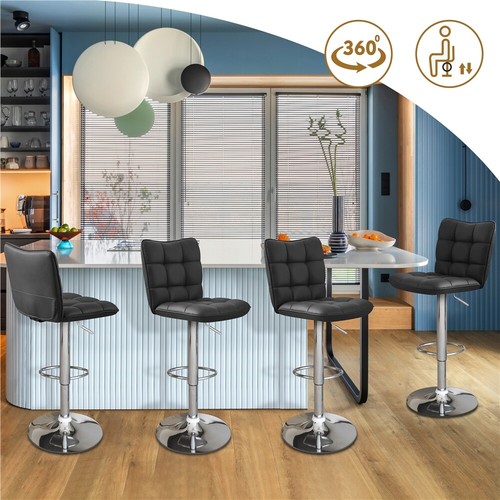 2-er Set Barhocker Höhenverstellbarer Drehhocker mit Fußstütze 136 kg Belastbar - Bild 17 von 72