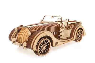 UGEARS Roadster Sportcabrio VM-01, 3D Puzzle, Holzmodell, mit Antrieb