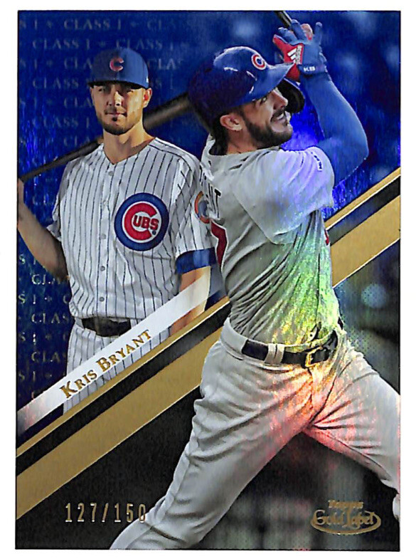 2019 Topps Gold Label Kris Bryant 127/150 blue parallel card Cubs