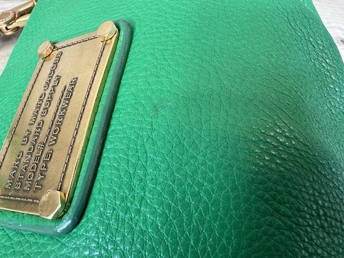 MARC BY MARC JACOBS Q Percy Small GREEN Leather Crossbody Bag Classic Style - Picture 11 of 11
