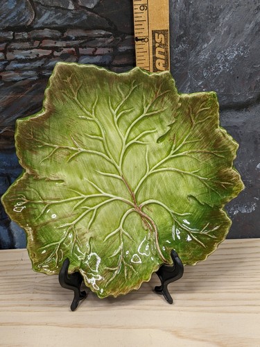 Vintage Leaf Serving Plate Made Portugal J Willfred Charles Sadek 8" Made Poland - Imagen 3 de 12