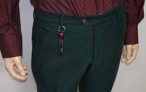 New Marco Pescarolo Napoli Dress Pants in Green W34"xL30" SLIM Made in ITALY - Picture 13 of 24