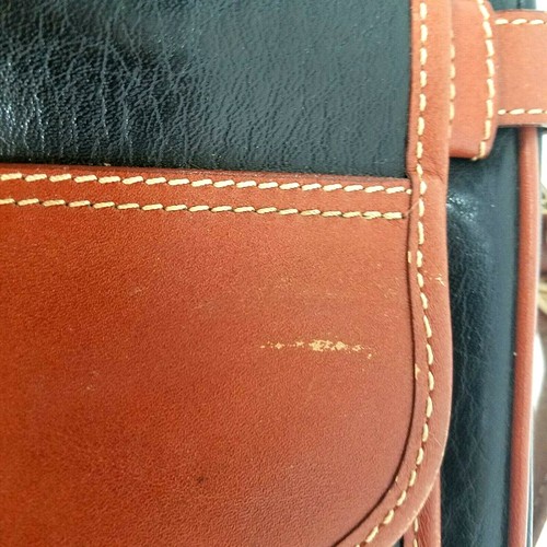 Andantini Moda Italiana Handbag Purse Black with Brown Accents Shoulder Bag - Picture 9 of 11