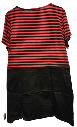 Lenobia Scoop Neck Red & Black Short Dress with Faux Belt & Pockets Size XXL - Picture 10 of 10