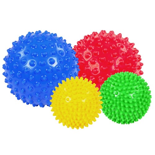 Edushape Infant and Toddler Sensory set of 4 Balls 8 & 4 inches textured NEW  - Picture 1 of 5