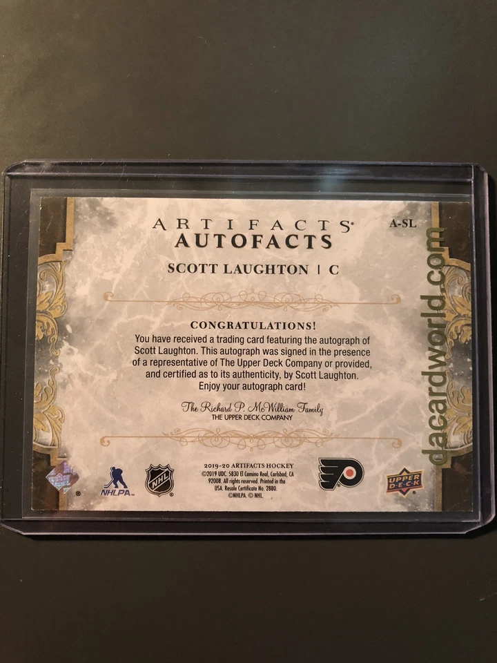 19-20 Artifacts Scott Laughton Autofacts Autograph - Image 2 of 2