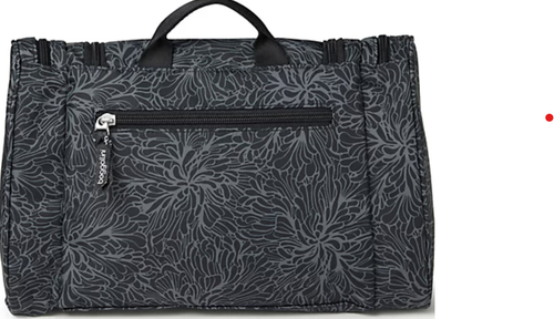 Baggallini Kulturbeutel Kosmetiktasche Reisetasche grau/schwarz bedruckt 13”x8,5”