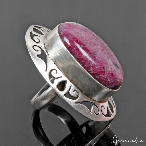 Genuine 17 Gm Solitaire Natural Star Ruby Ring 925 Sterling Silver Ring Size 6US - Picture 2 of 12