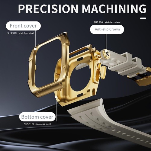 Luxury Tactical Bumper Rugged Metal Case+Band Fo Apple Watch Series 10 46mm band - Picture 35 of 60