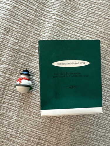 1994 Hallmark Andenken Jolly Wolly Schneemann Miniatur Weihnachtsschmuck - Bild 3 von 3
