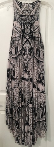 FREE PEOPLE 'LA MAR' BATIK PRINT RACERBACK FLOWING HI-LO HEM DRESS - L - Picture 5 of 7