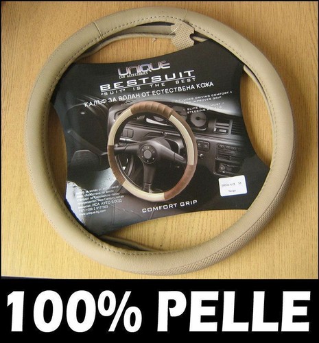 Coprivolante in Vera Pelle Nero Beige Grigio per Suzuki LJ80 Wagon R Ignis Jimny - Imagen 6 de 8