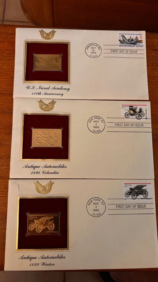 7 Vintag gold replica and 9 Historic first day cover stamps - Image 2 of 4