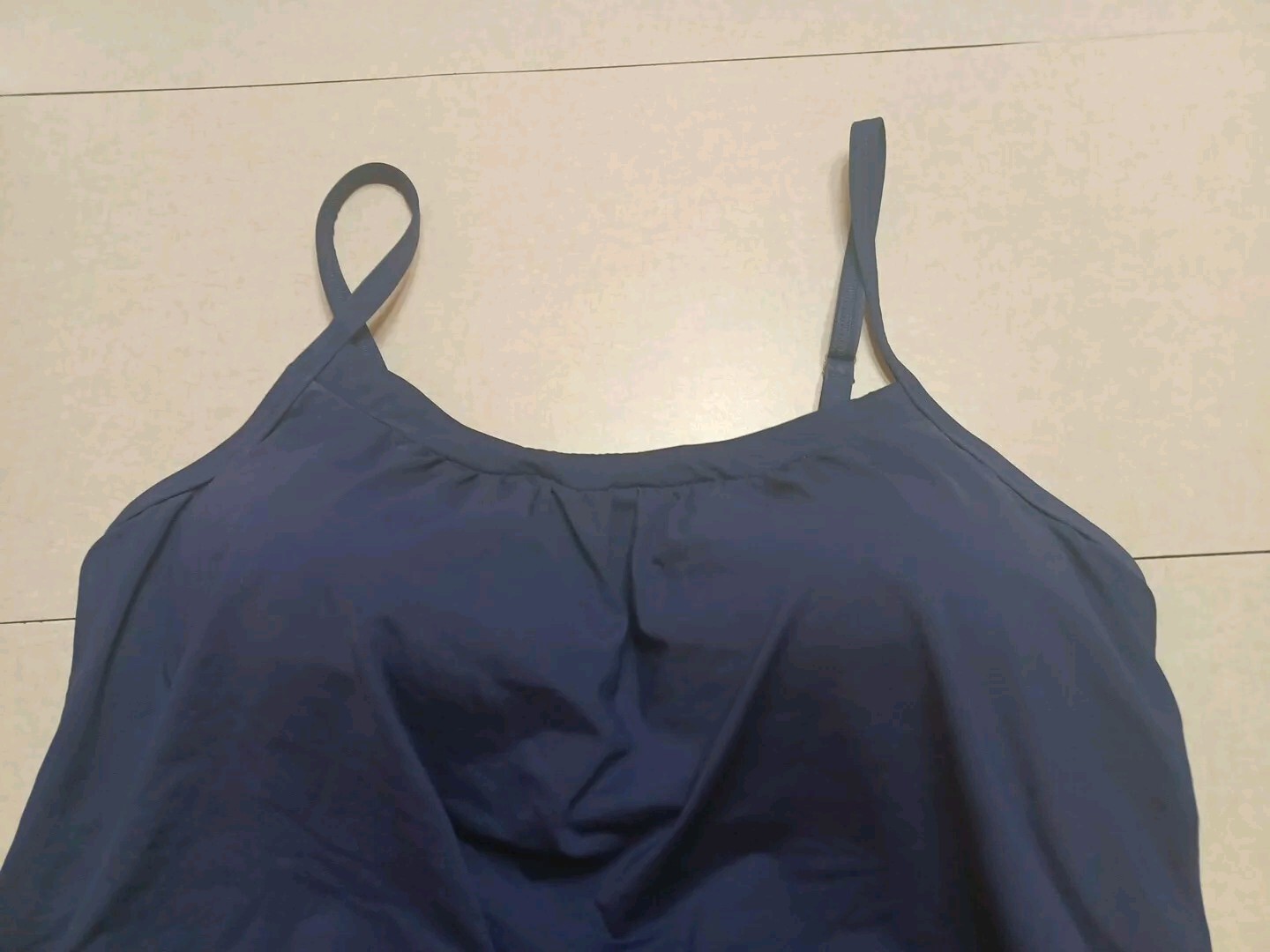 Lands End Tankini Swim Top Size 18 Navy Blue Padd… - image 2