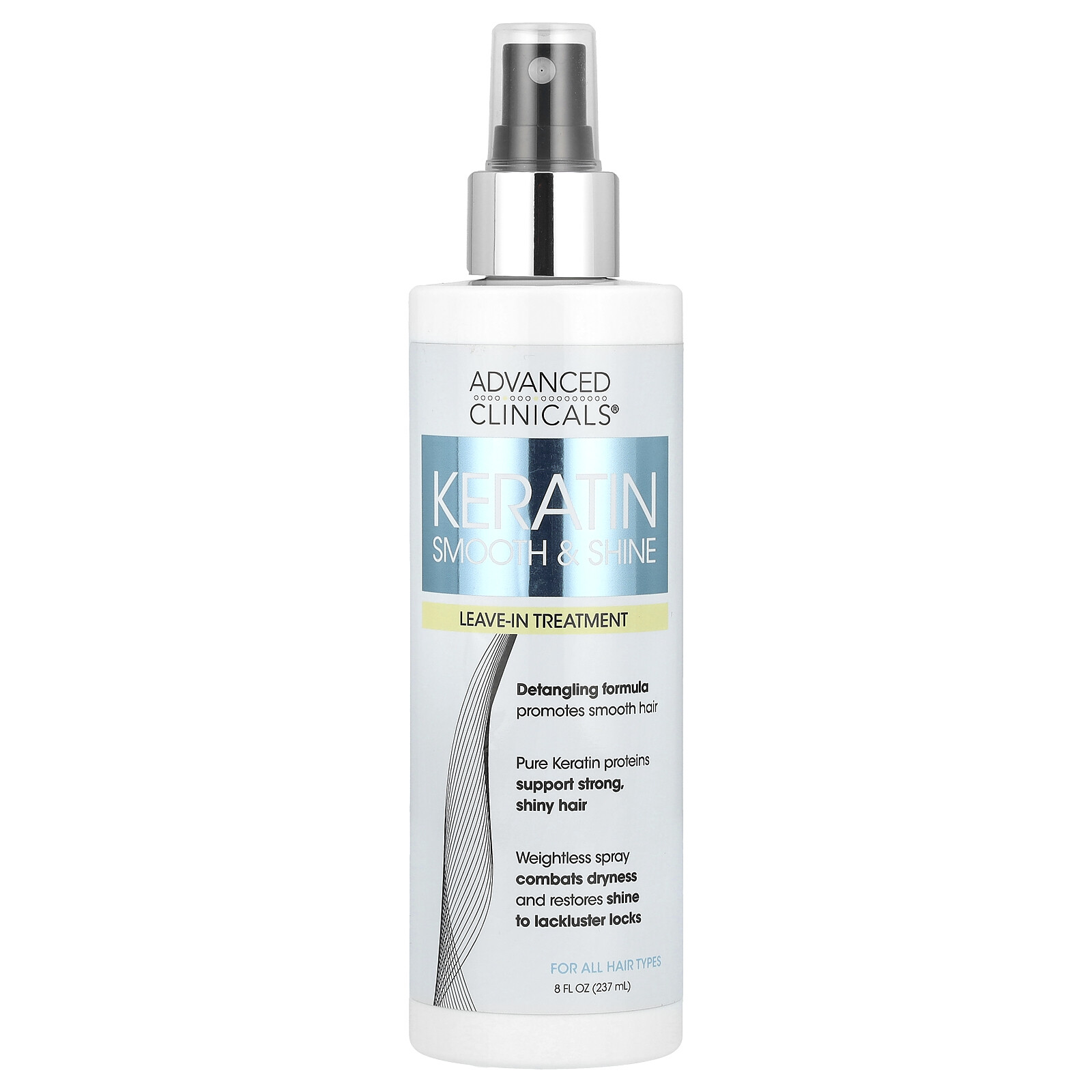 Keratin Smooth & Shine, несмываемое средство, 8 жидких унций (237 мл)