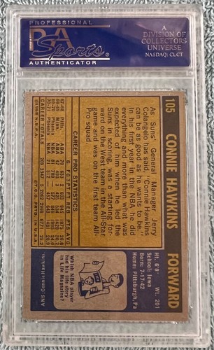 1971 Topps Connie Hawkins #105 **** PSA-7 (NM) **** "Great Looking Card!" **** - Picture 2 of 2