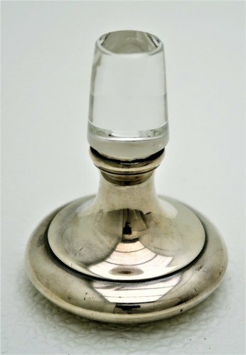 Libbey Cut Glass Floral Motif  Marked with Sterling Silver Topped Stopper - Picture 7 of 12