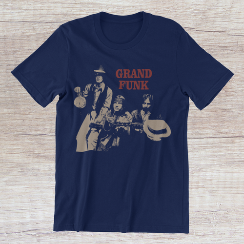 GRAND FUNK RAILROAD 1969 Álbum Camiseta Años 70 Rock Band en Anillo Camiseta de Algodón Hilada - Imagen 5 de 6